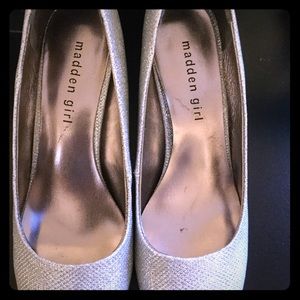 Madden Girl silver glitter heels!